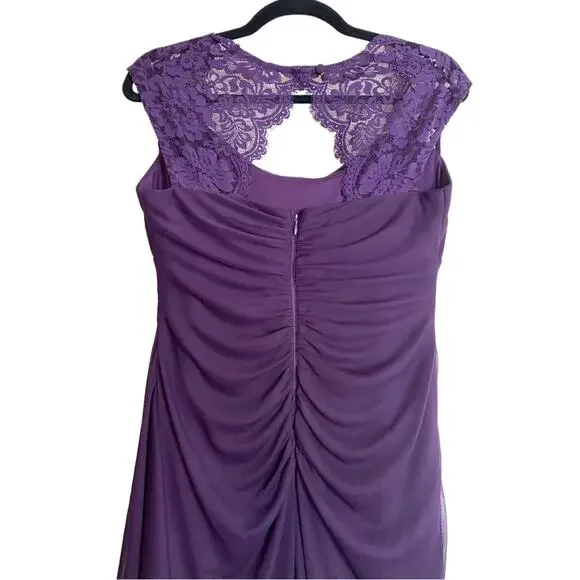 XSCAPE DRESS GOWN 10 PURPLE MOTHER OF THE BRIDE FORMAL EVENING WEDDING GUEST - Picture 8 of 10